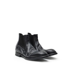 Dolce & Gabbana Black Leather Chelsea Boots - EU42/US9