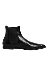 Dolce & Gabbana Black Leather Chelsea Men Ankle Boots Shoes - EU44/US11 - Boots
