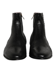 Dolce & Gabbana Black Leather Chelsea Short Ankle Boots Shoes - EU44/US11