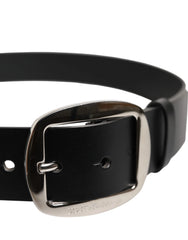 Dolce & Gabbana Black Leather Classic Metal Buckle Belt - Belts