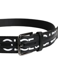 Dolce & Gabbana Black Leather Classic Metal Logo Buckle Belt - 100 cm / 40 Inches - Belts