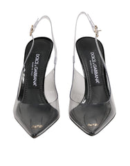Dolce & Gabbana Black Leather Clear PVC Slingback Pumps Shoes - EU35.5/US5 - Heels
