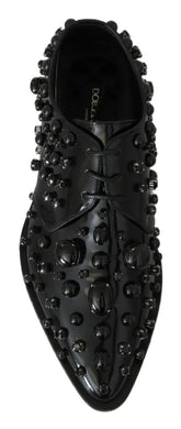 Sapatos Broque de Pele Preta com Cristais Dolce & Gabbana - EU39/US8.5