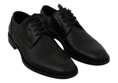 Dolce & Gabbana Black Leather Derby Formal Shoes - EU39/US6 - Shoes
