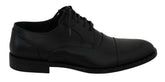 Dolce & Gabbana Black Leather Derby Formal Shoes - EU39/US6 - Shoes