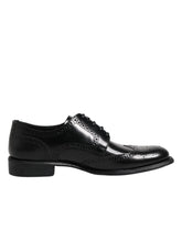 Dolce & Gabbana Black Leather Derby Wingtip Formal Shoes - EU 41 | US 8 - Shoes