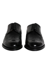 Sapatos Formais Dolce & Gabbana Pretos em Pele Derby Wingtip - EU39.5/US6.5