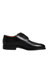Dolce & Gabbana Black Leather Derby Wingtip Formal Shoes - EU39.5/US6.5 - Shoes