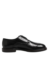 Dolce & Gabbana Black Leather Derby Wingtip Formal Shoes - EU41/US8 - Shoes