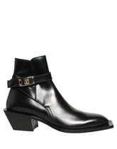 מגפי קרסול עור שחור Dolce & Gabbana עם לוחית DG - מידה EU44/US11