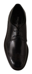 Dolce & Gabbana Black Leather Dress Formal Derby Shoes - EU39/US6 - Shoes