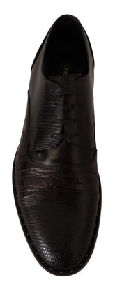 Dolce & Gabbana Black Leather Exotic Skins Formal Shoes - EU39/US6
