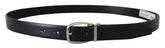 Dolce & Gabbana Black Leather Formal Silver Metal Buckle Belt - 95 cm / 38 Inches - Belts