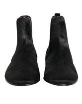 Botas Chelsea Masculinas Dolce & Gabbana em Couro Preto com Pele - EU 41.5 | US 8.5