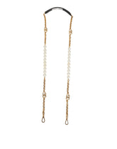 Dolce & Gabbana Black Leather Gold Chain Bag Accessory Shoulder Strap - Bag Straps & Handles