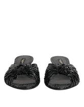 Dolce & Gabbana Svarta Läder Sandaler med Klack - EU36/US5.5