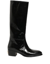 Dolce & Gabbana Zwart Kalfsleren Kniehoge Hakken Laarzen Schoenen - EU43/US10