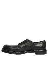 Dolce & Gabbana black leather lace-up Derby dress shoes for men, classic formal silhouette with polished finish.
