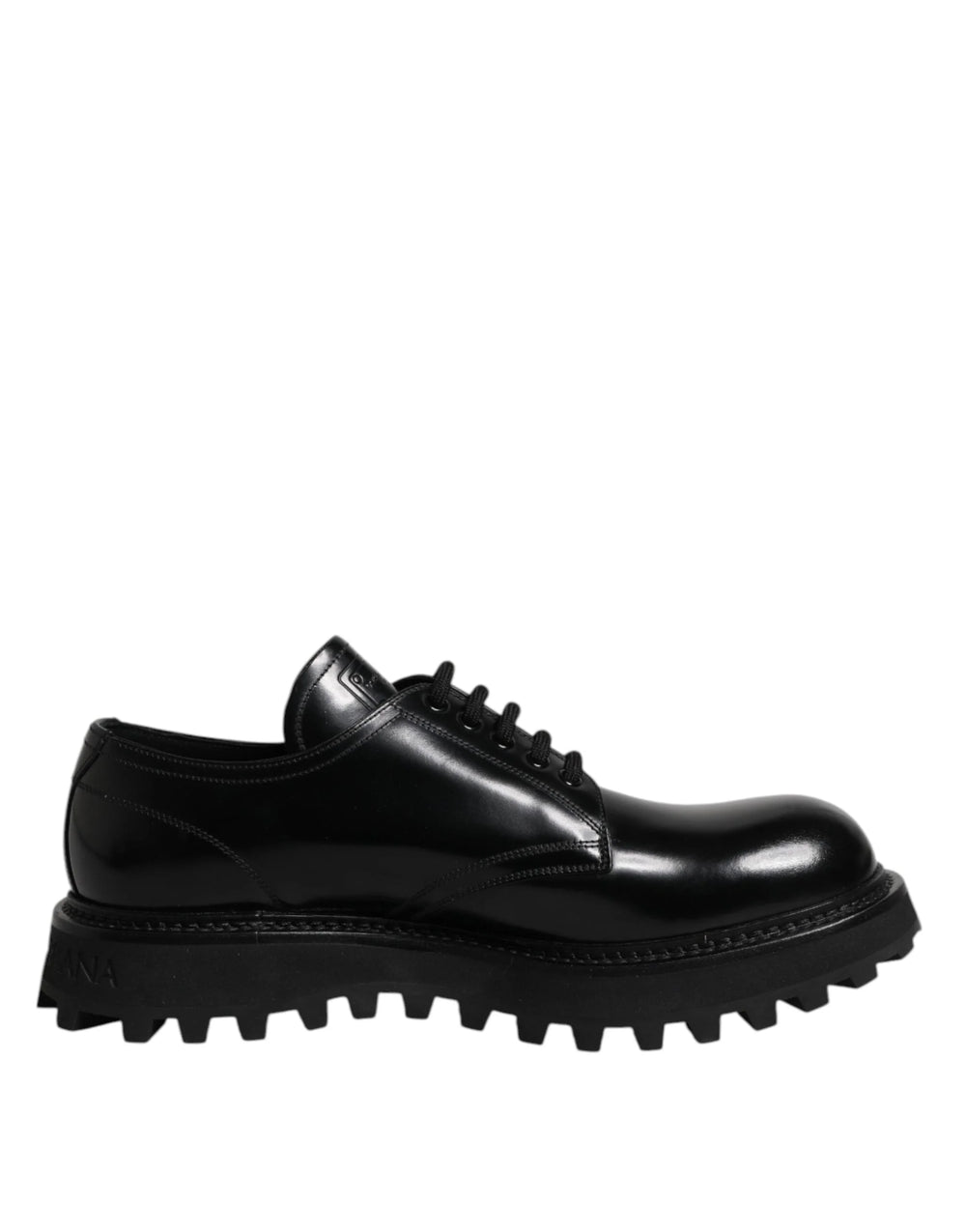 Dolce & Gabbana Black Leather Lace Up Derby Men Dress Shoes - EU42/US9 - Shoes