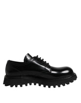 Dolce & Gabbana Black Leather Lace Up Derby Men Dress Shoes - EU42/US9 - Shoes