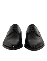 Dolce & Gabbana Sapatos Derby Masculinos de Vestir com Lacos em Couro Preto - EU40/US7