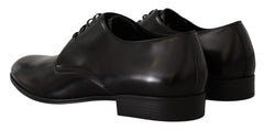 Dolce & Gabbana Black Leather Lace Up Formal Derby Shoes - EU39.5/US6.5 - Shoes