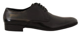 Dolce & Gabbana Black Leather Lace Up Men Dress Derby Shoes - EU39/US6 - Shoes