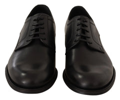 Dolce & Gabbana Black Leather Lace Up Mens Formal Derby Shoes - EU40/US7 - Shoes
