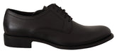 Dolce & Gabbana Black Leather Lace Up Mens Formal Derby Shoes - EU41/US8 - Shoes
