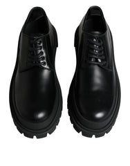 Dolce & Gabbana Black Leather Lace Up Trekking Dress Shoes - EU45/US12 - Shoes