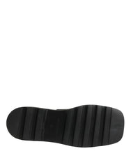 Dolce & Gabbana Black Leather Logo Plaque Ankle Boots Shoes - EU44/US11