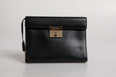 Dolce & Gabbana Black Leather Logo Plaque Document Briefcase Bag - Briefcases