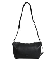 Dolce & Gabbana Black Leather Logo Plaque Shoulder Crossbody Bag - Shoulder Bags