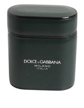 Dolce & Gabbana Black Leather Logo Print Flip Holder Men Airpods Case - Headphone Carrying Cases