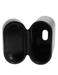 Dolce & Gabbana Black Leather Logo Print Flip Holder Men Airpods Case - Headphone Carrying Cases