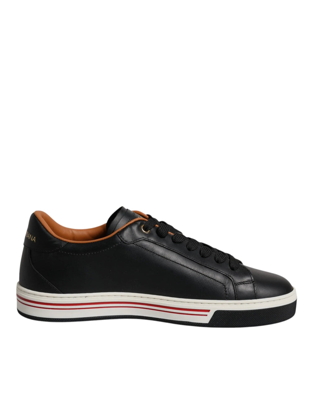 Dolce & Gabbana Black Leather Low Top Men Sneakers Shoes - Sneakers