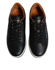 Dolce & Gabbana Black Leather Low Top Men Sneakers Shoes - Sneakers