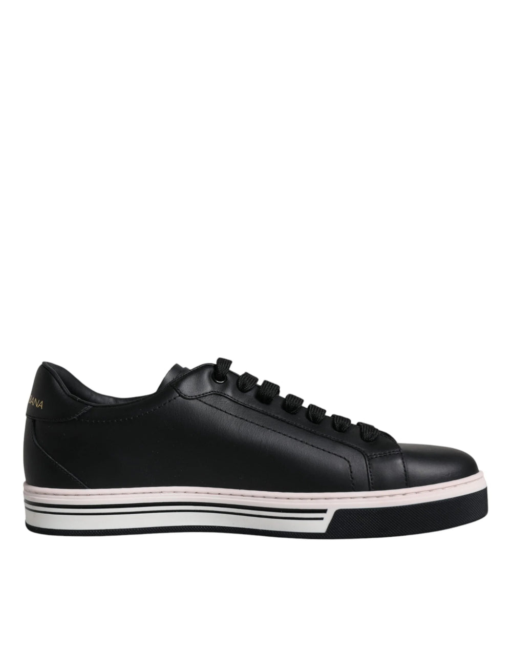 Dolce & Gabbana Black Leather Low Top Men Sneakers Shoes - Sneakers