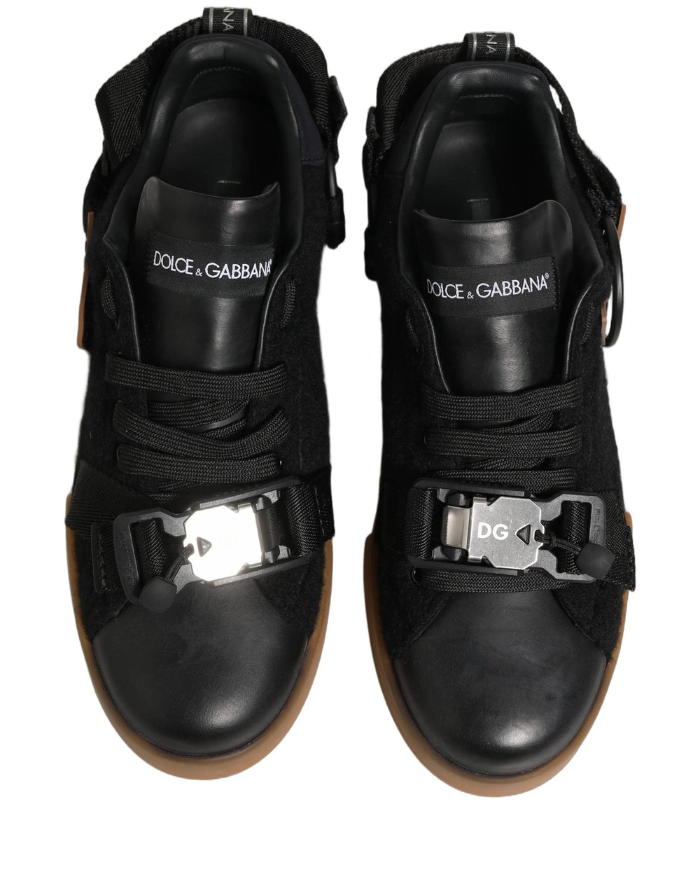 Zapatillas deportivas de cuero negro Dolce & Gabbana para hombre