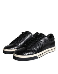 Dolce & Gabbana Black Leather Men Low Top Sneakers Shoes - EU39/US6 - Sneakers
