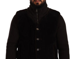 Dolce & Gabbana Black Leather Mens Turtle Neck Coat Jacket - IT48 | M - Bomber Jackets