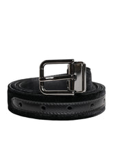 Dolce & Gabbana Black Leather Metal Buckle Classic Belt - 85 cm / 34 Inches