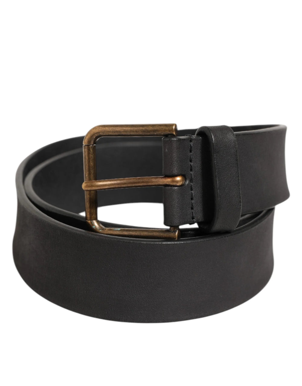 Dolce & Gabbana Black Leather Metal Buckle Classic Men Belt - 90 cm / 36 Inches - Belts