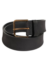 Dolce & Gabbana Black Leather Metal Buckle Classic Men Belt - 90 cm / 36 Inches - Belts