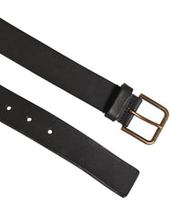Dolce & Gabbana Black Leather Metal Buckle Classic Men Belt - 90 cm / 36 Inches - Belts