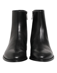 Dolce & Gabbana Black Leather Mid Calf Men Boots Shoes - EU41/US8 - Boots