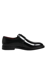Dolce & Gabbana Black Leather Monk Strap Derby Formal Shoes - Shoes