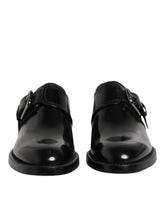Sapatos Formais Derby com Fivela em Pele Preta Dolce & Gabbana
