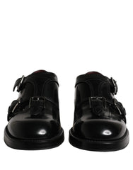 Dolce & Gabbana Black Leather Monk Strap Formal Dress Shoes - EU42/US9