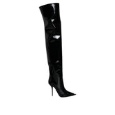 Dolce & Gabbana Black Leather Over The Knee - EU39/US9